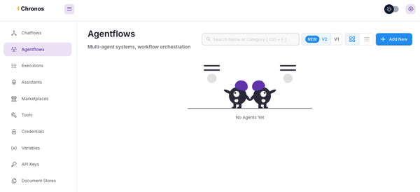 chronos agent flow screen after login