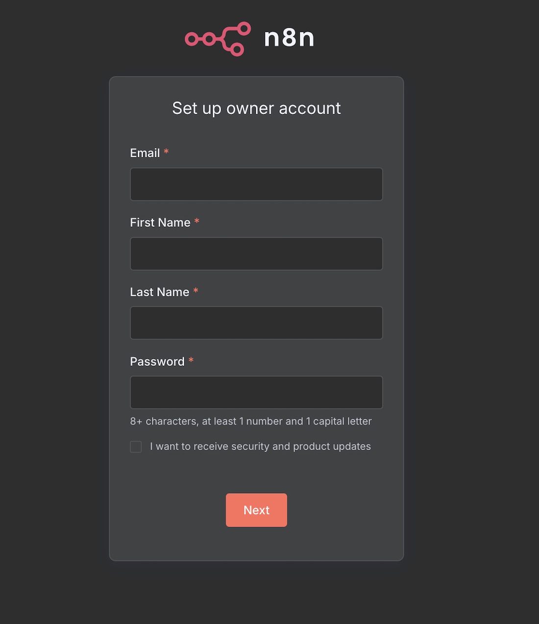n8n registration screen at startup local hosting n8n registration screen at startup local hosting